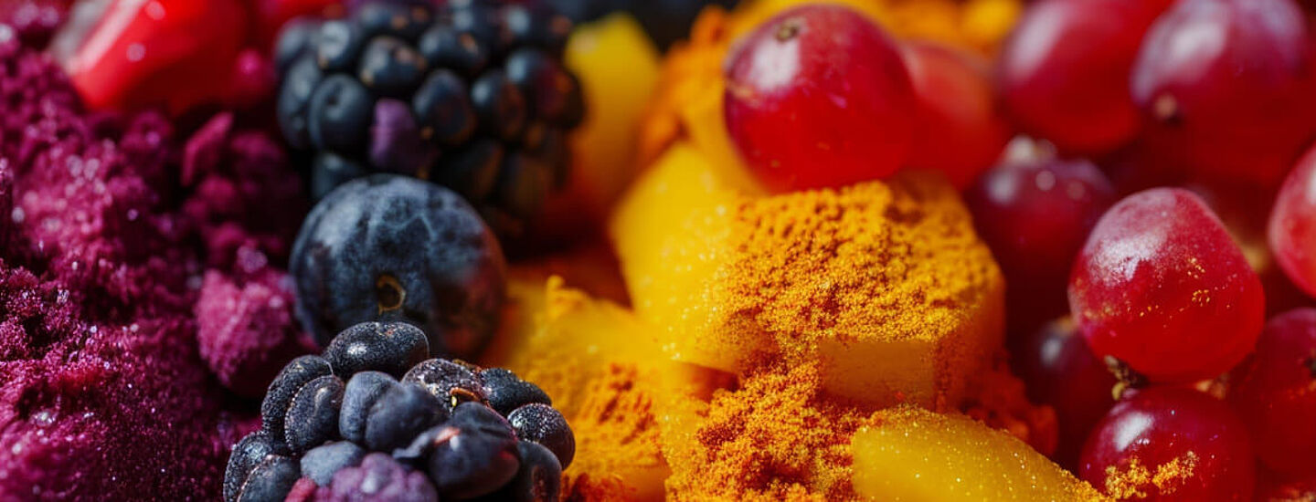 frutas y polvos de frutas